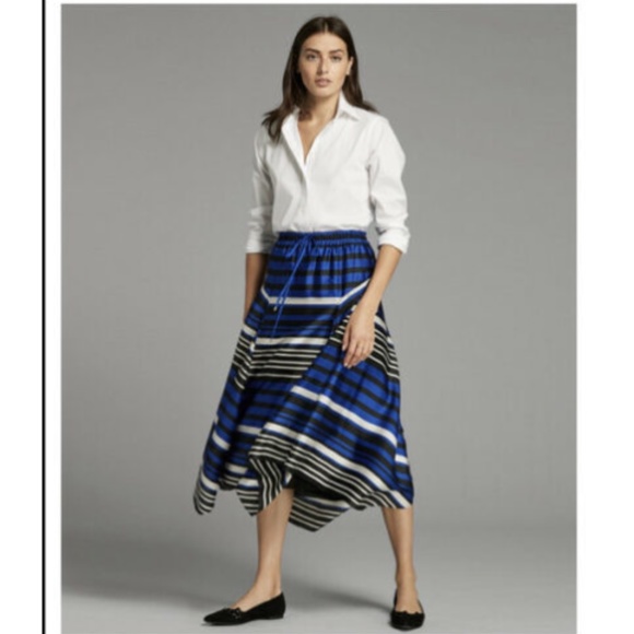 NWT Lauren Ralph Lauren Striped Handkerchief Skirt - Picture 4 of 7